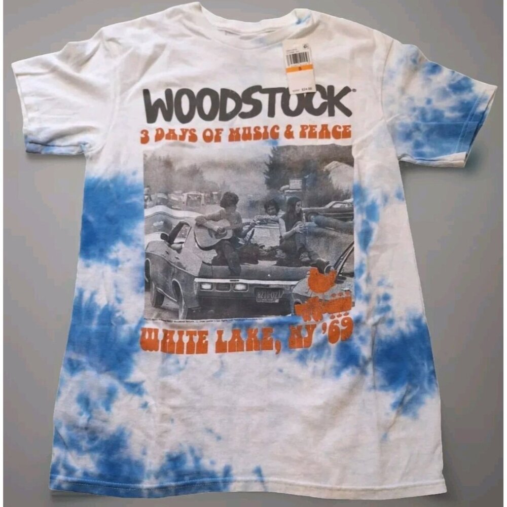 Woodstock 3 Days of Peace and Music Tie Dye T-shirt Men's Size Small NWT